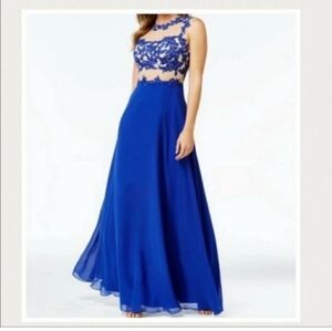 Elegant Royal Blue Lace Prom Dress